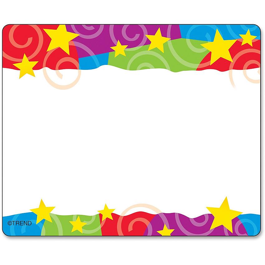 TREND Stars & Swirls Colorful Self-adhesive Name Tags (TEPT68070)