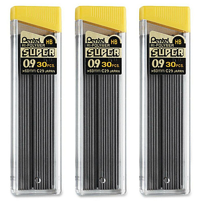 Pentel Super Hi-Polymer 0.9mm Lead Refill (PENC29BPHB3)