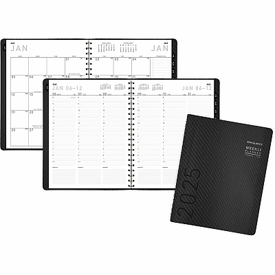 AT-A-GLANCE Contemporary Weekly/Monthly Planner, Vertical-Column Format, 11 x 8.25, Graphite Cover, 12-Month (Jan to Dec): 2026 (70950X45)