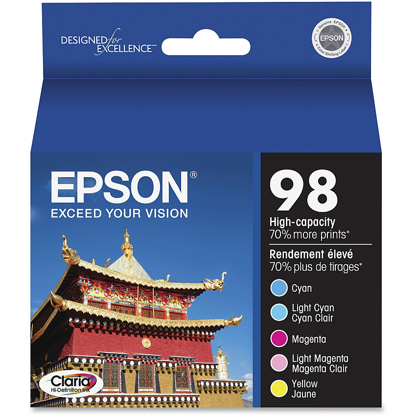 Epson Claria T098920 Original Inkjet Ink Cartridge - Cyan, Magenta, Yellow, Light Cyan, Light Magenta - 1 / Pack (EPST098920S)