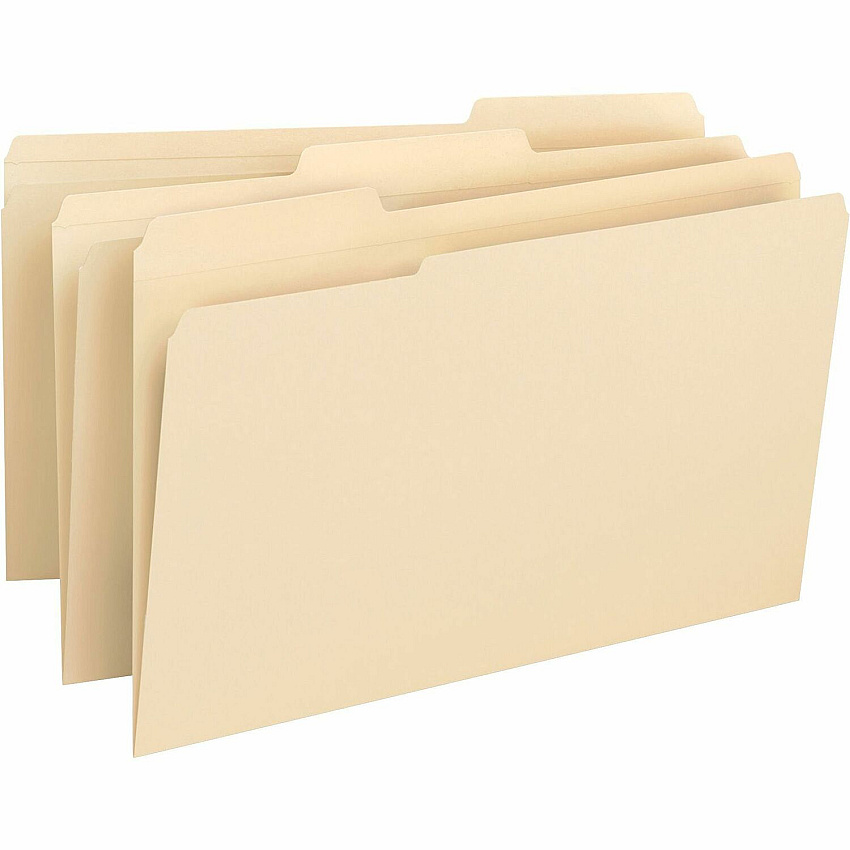 Business Source 1/3 Tab Cut Legal Recycled Top Tab File Folder (BSN16516)