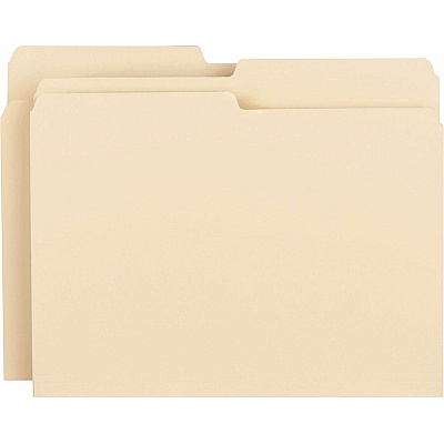 Business Source 1/2 Tab Cut Letter Recycled Top Tab File Folder (BSN17524)