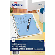 Avery Durable Plastic Write-On Dividers 5½" x 8½" , 5 tabs" 5½" x 8½" , 5 tabs (AVE16180)