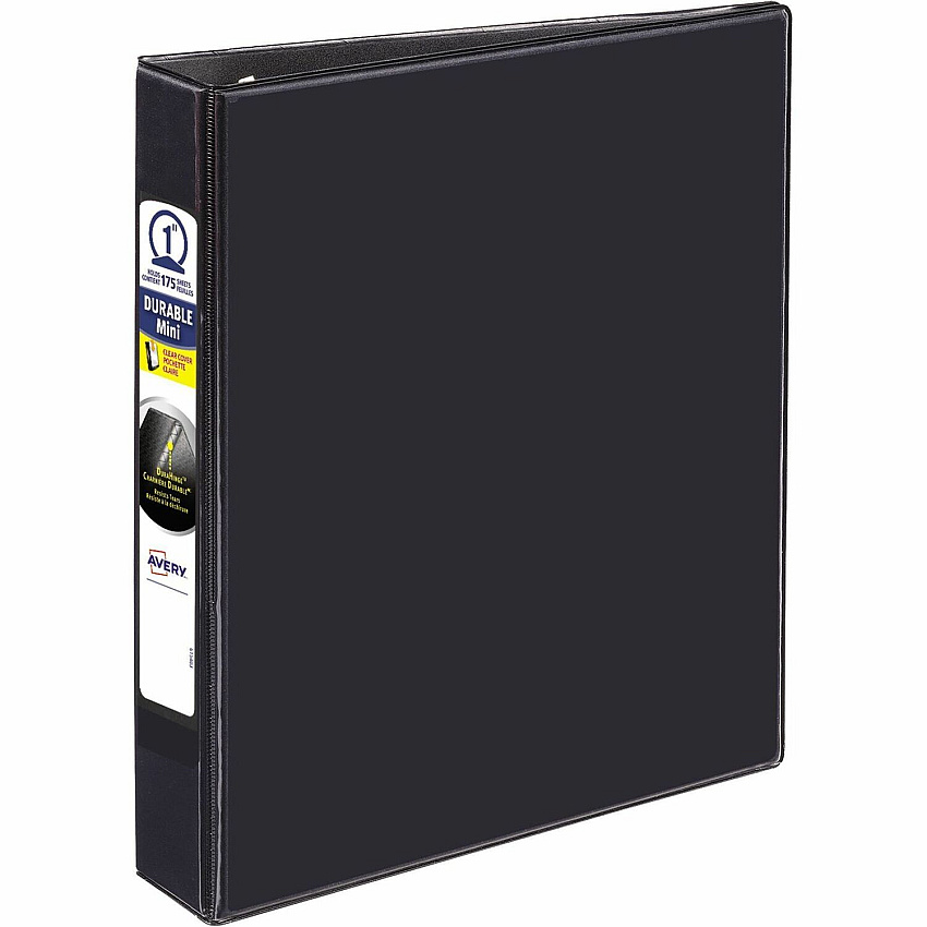 Avery Durable View Binder 1" , Round Rings, 5½" x 8½" , Black (AVE17167)
