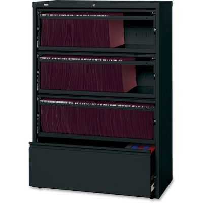 Lorell Receding Lateral File with Roll Out Shelves - 4-Drawer (43511)