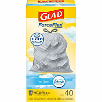 Glad ForceFlex Tall Kitchen Drawstring Trash Bags (CLO78361)