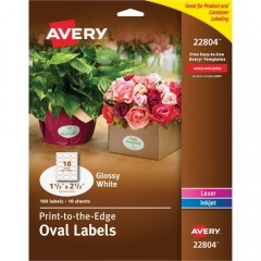 Avery Glossy White Labels - Sure Feed Technology (22804)