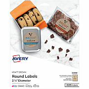 Avery Kraft Brown Round Labels2½" Diameter (AVE22808)