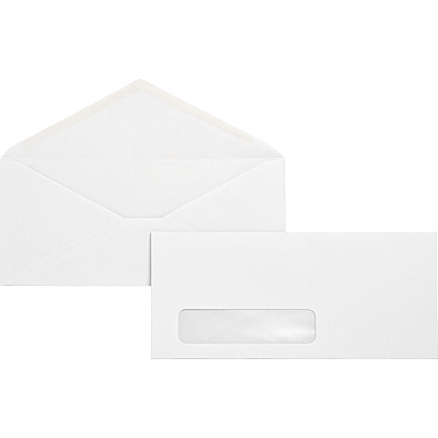 Business Source No. 10 Diagonal Seam Window Envelopes (BSN04468)