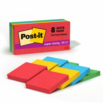 Post-it Super Sticky Notes - Playful Primaries Color Collection (6228SSAN)