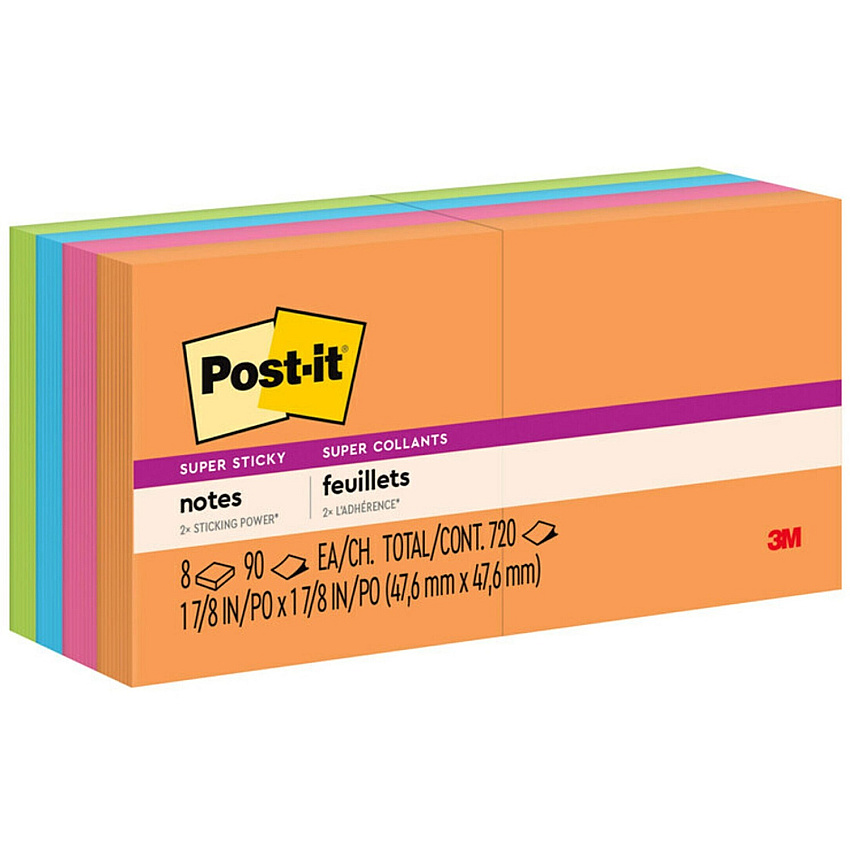 Post-it Super Sticky Notes - Energy Boost Color Collection (MMM6228SSAU)