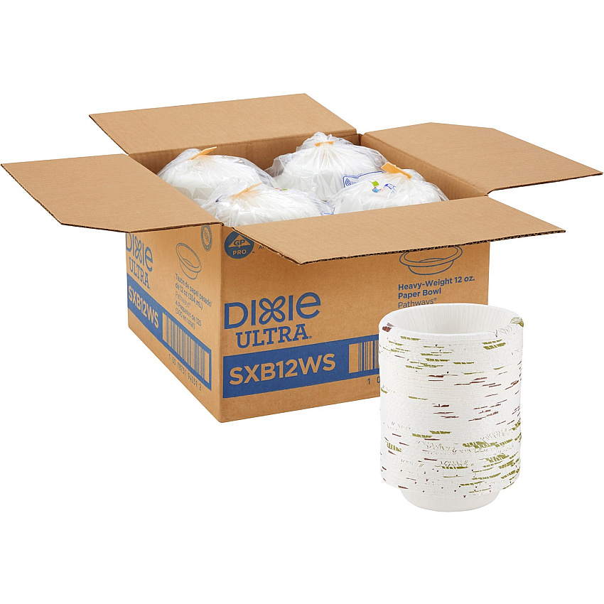 Dixie Ultra Pathways 12 oz Heavyweight Paper Bowls by GP Pro (DXESXB12WS)