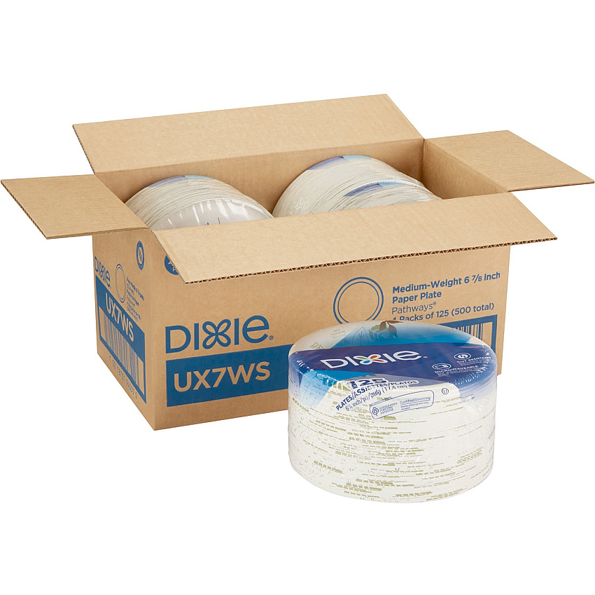 Dixie Pathways 7" Medium-weight Paper Plates by GP Pro (DXEUX7WS)