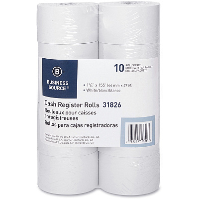 Business Source 1-Ply 155' Adding Machine Paper Rolls (BSN31826)