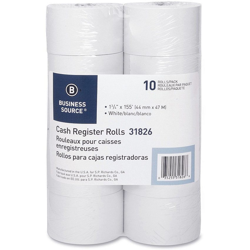 Business Source 1-Ply 155' Adding Machine Paper Rolls (BSN31826)
