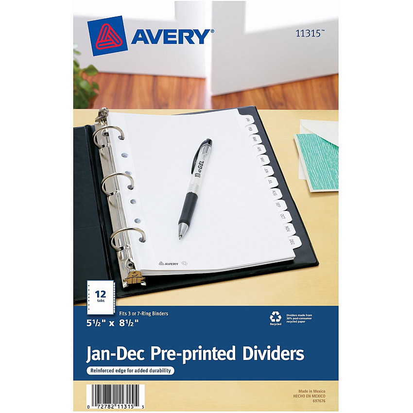Avery Monthly Preprinted Tab Dividers (AVE11315)