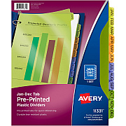Avery Preprinted Monthly Tabs Plastic Dividers (AVE11331)