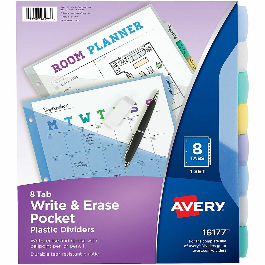 Avery Write & Erase Pocket Dividers (AVE16177)