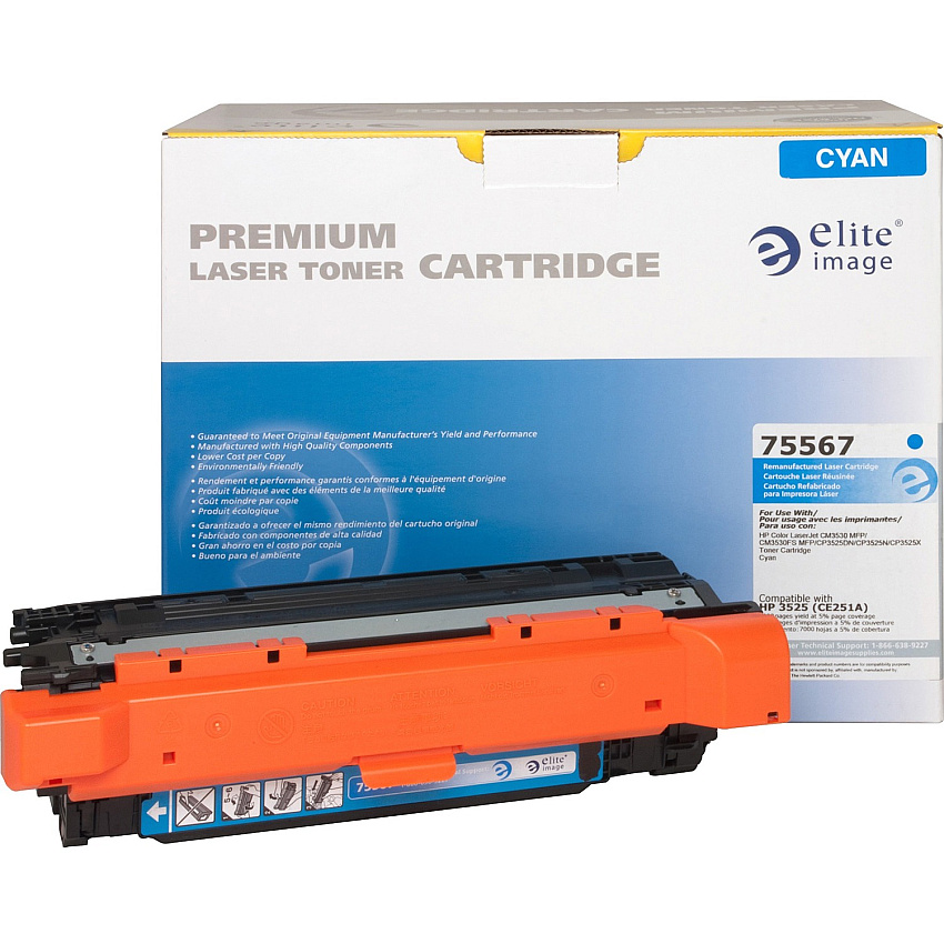 Elite Image Remanufactured Laser Toner Cartridge - Alternative for HP 504A (CE251A) - Cyan - 1 Each (ELI75567)
