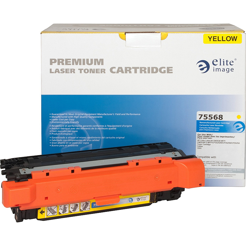 Elite Image Remanufactured Laser Toner Cartridge - Alternative for HP 504A (CE252A) - Yellow - 1 Each (ELI75568)