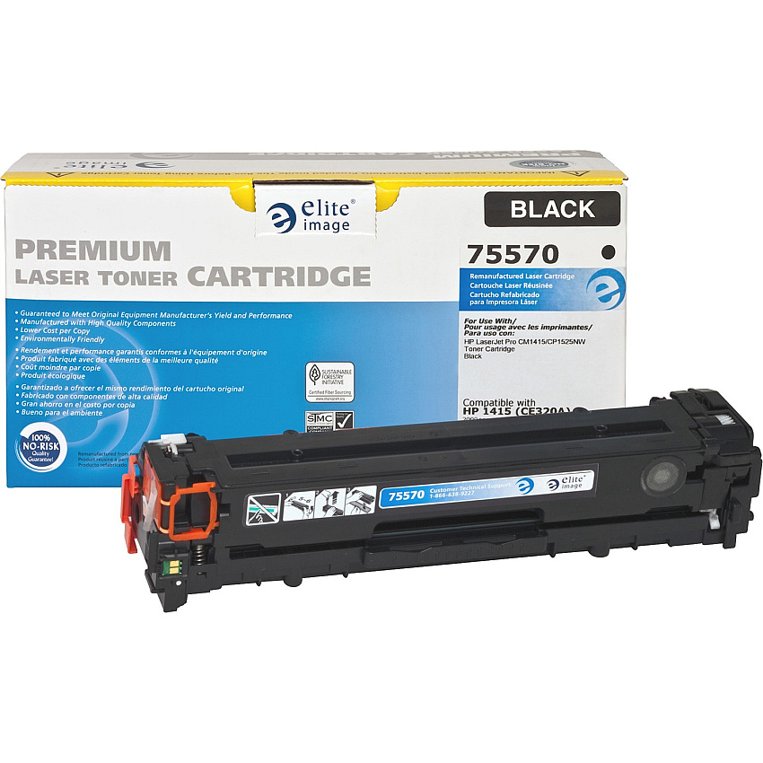 Elite Image Remanufactured Laser Toner Cartridge - Alternative for HP 128A (CE320A) - Black - 1 Each (ELI75570)