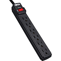 Tripp Lite Protect It! 6-Outlet Surge Protector, 6 ft. Cord, 360 Joules, Diagnostic LED, Black Housing (TLP6B)