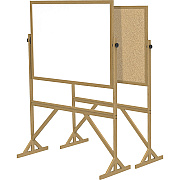 Ghent Reversible Cork Bulletin Board/Whiteboard with Wood Frame (RMK34)