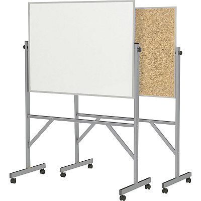 Ghent Reversible Cork Bulletin Board/ Non-Magnetic Whiteboard with Aluminum Frame (ARMK34)