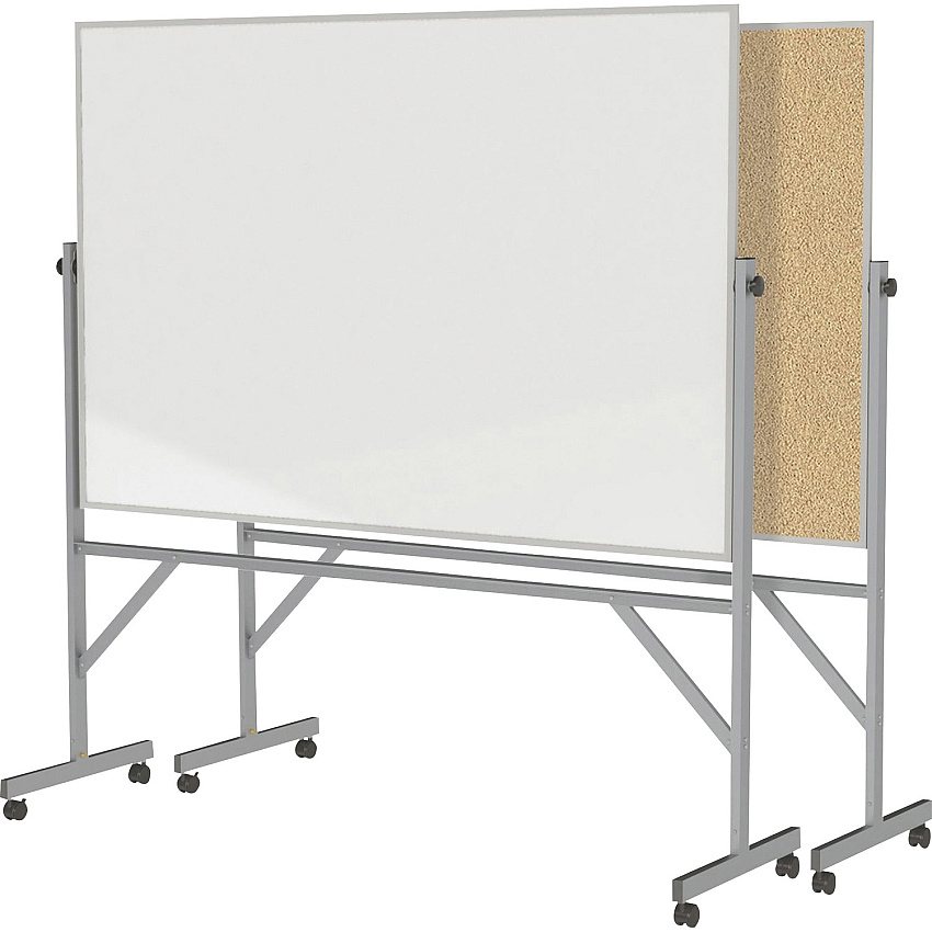 Ghent Reversible Cork Bulletin Board/Non-Magnetic Whiteboard with Aluminum Frame (ARMK46)