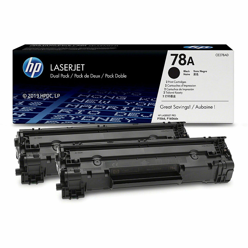 HP 78A 2-pack Black Original LaserJet Toner Cartridges (HEWCE278AD)