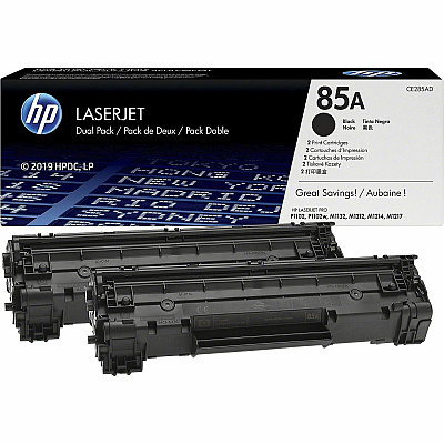 HP 85A 2-pack Black Original LaserJet Toner Cartridges (HEWCE285AD)