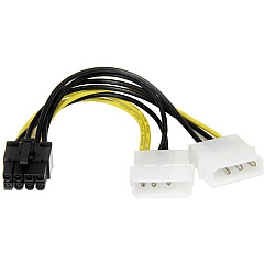 StarTech 6" Lp4 To 8 Pin Pcie Power Cable Adapter (LP4PCIEX8ADP)