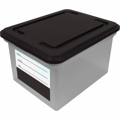 Advantus Clear Base File Tote with Lid and Label (55802)