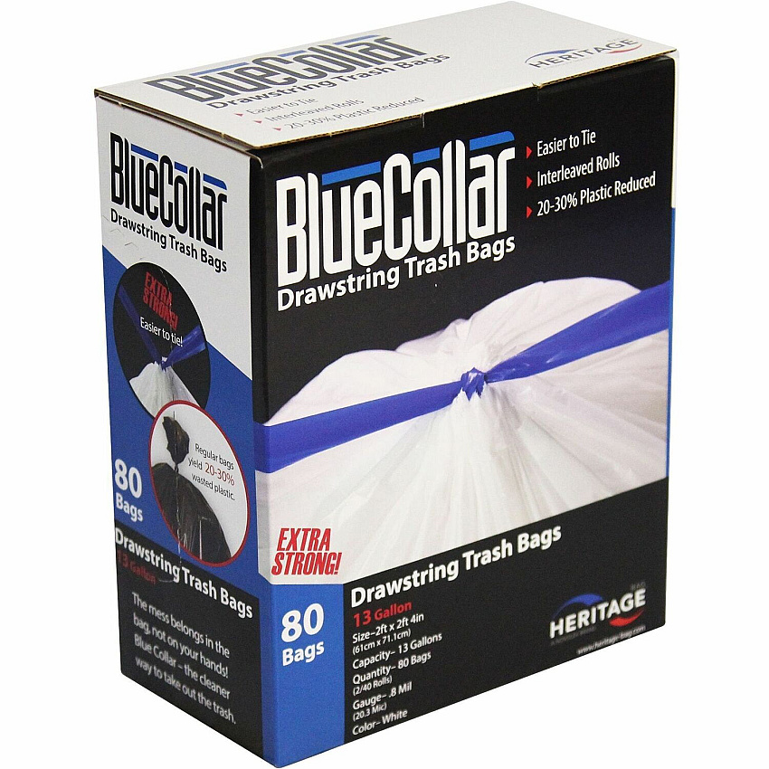 BlueCollar 13-gallon Drawstring Trash Bags (HERN4828EWRC1)