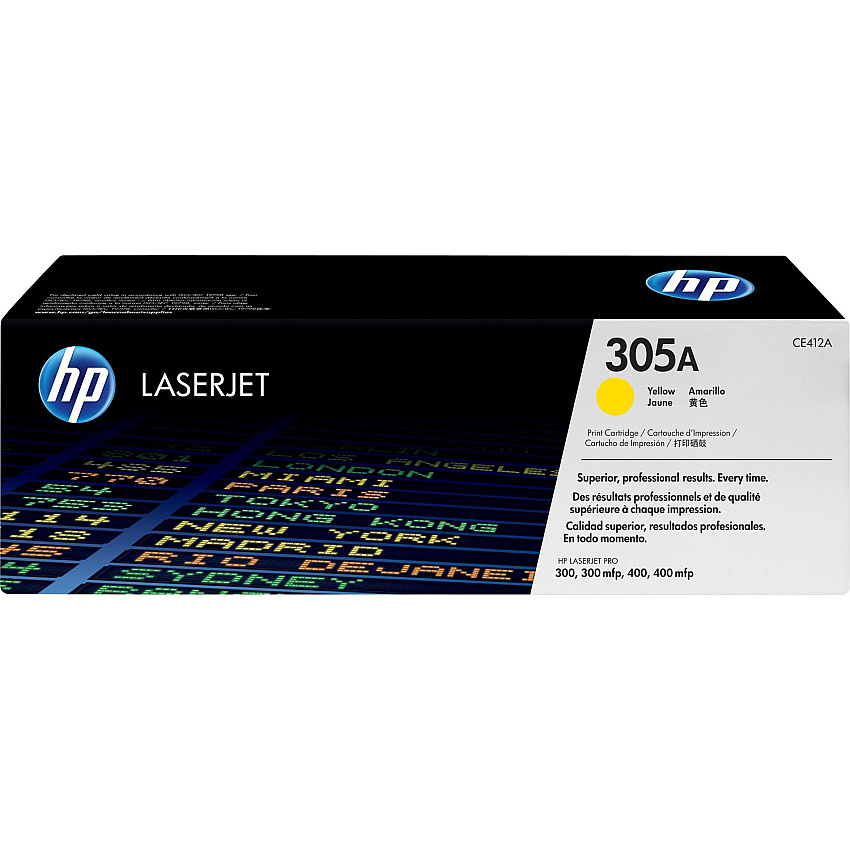 HP 305A (HEWCE412A) Original Standard Yield Laser Toner Cartridge - Single Pack - Yellow - 1 Each