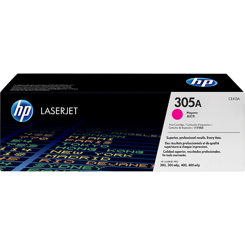 HP 305A (HEWCE413A) Original Standard Yield Laser Toner Cartridge - Single Pack - Magenta - 1 Each