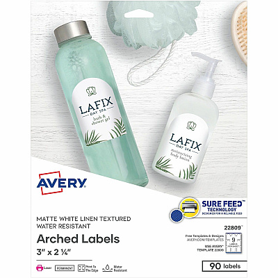 Avery Arched Labels - Sure Feed - Print-to-the-Edge (AVE22809)