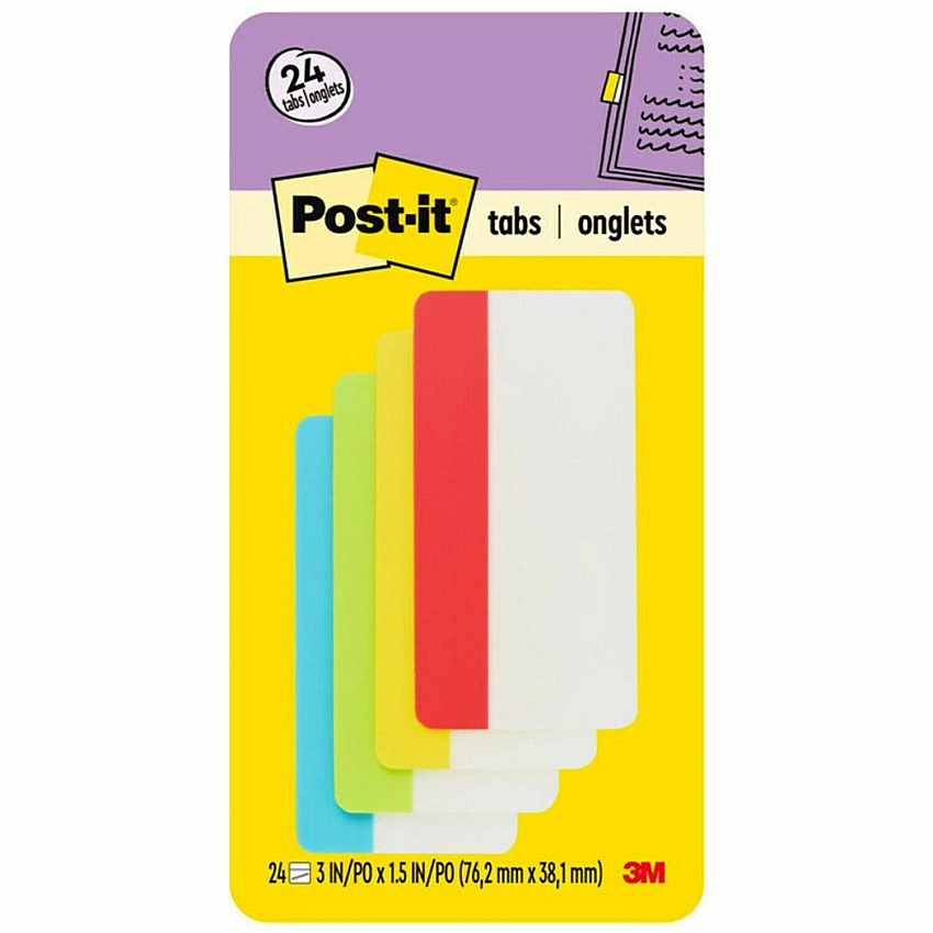 Post-it Filing Tabs (MMM686ALYR3IN)