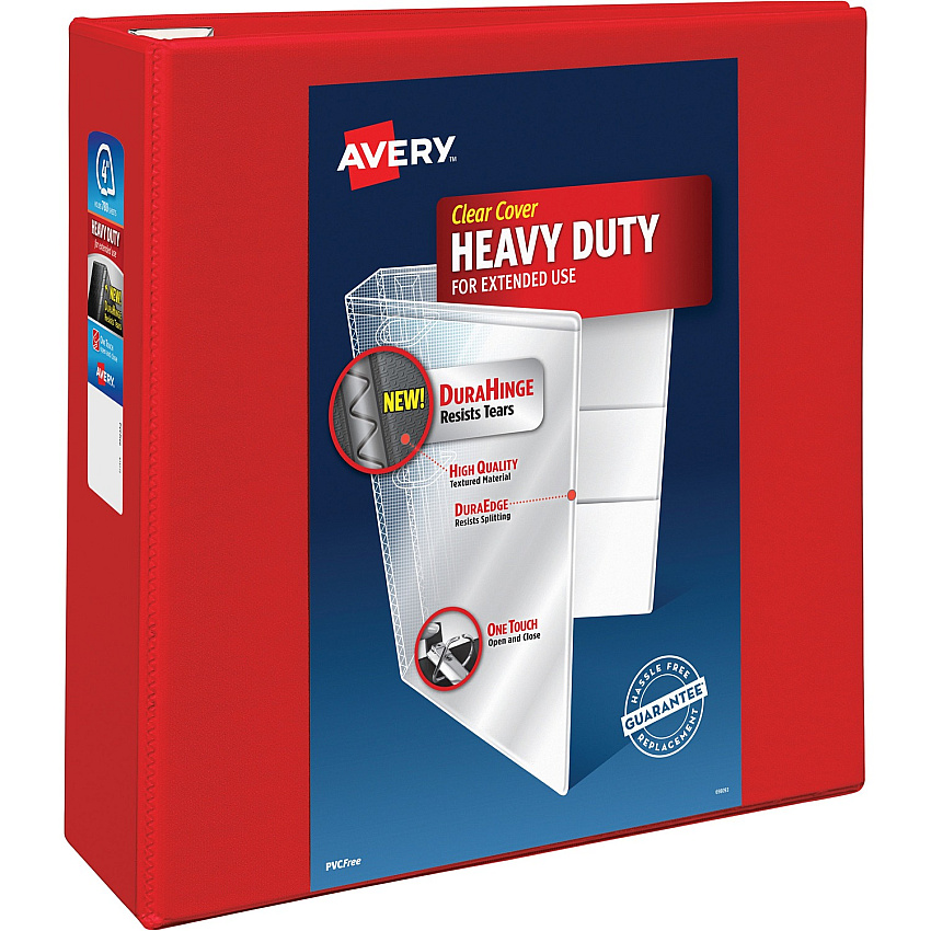 Avery Heavy-Duty View Red 4" Binder (AVE79326)