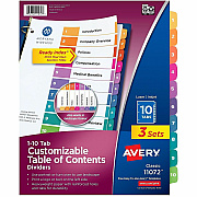 Avery Dividers, 10 Tabs, Ready Index (3 Sets of 11072)