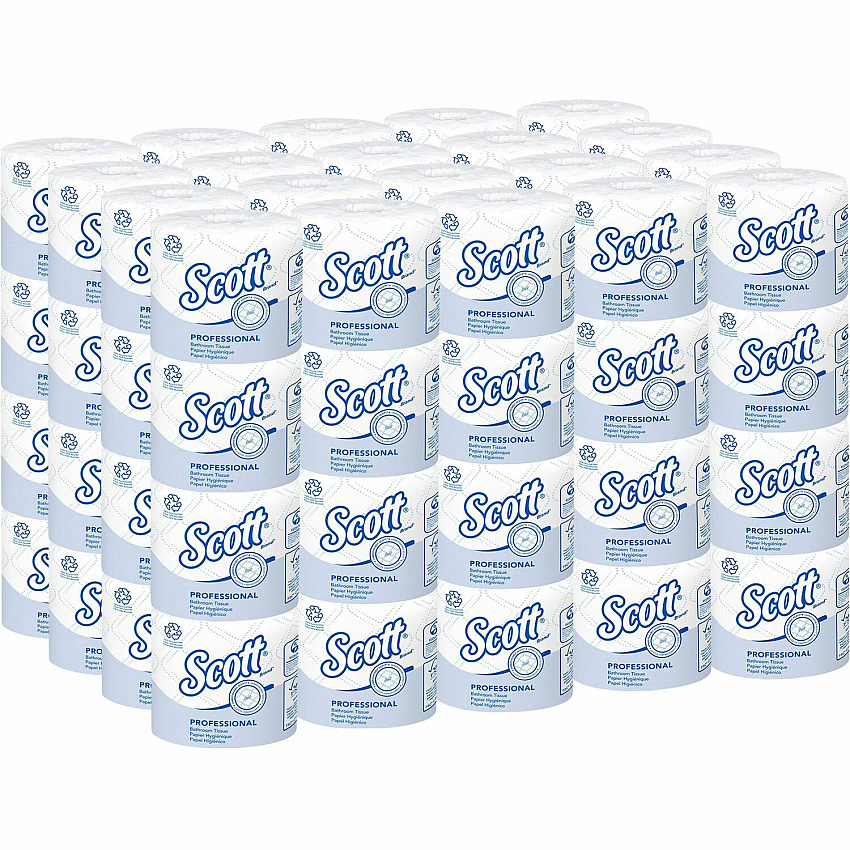 Scott Professional 100% Recycled Fiber Standard Roll Toilet Paper with Elevated Design (KCC13217)