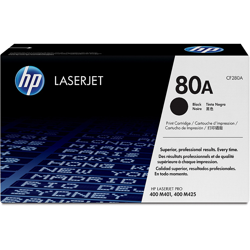 HP 80A (HEWCF280A) Original Standard Yield Laser Toner Cartridge - Single Pack - Black - 1 Each