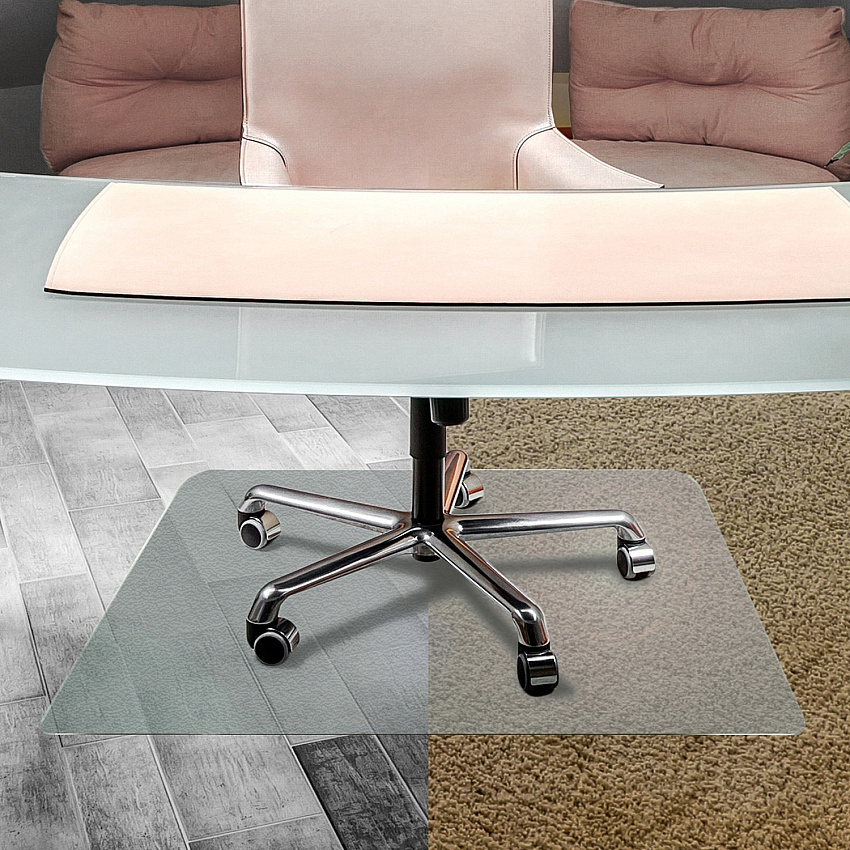Cleartex Anti-Slip Rectangular Chair Mat Hard Floors and Carpet Tiles - 48" x 60" (FLR1215020ERA)