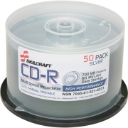 Skilcraft CD Recordable Media - CD-R - 52x - 700 MB - 1 Pack Spindle (5214221)