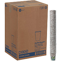 Dixie PerfecTouch 8 oz Insulated Wrapped Paper Hot Coffee Cups by GP Pro (DXE5338CDWR)