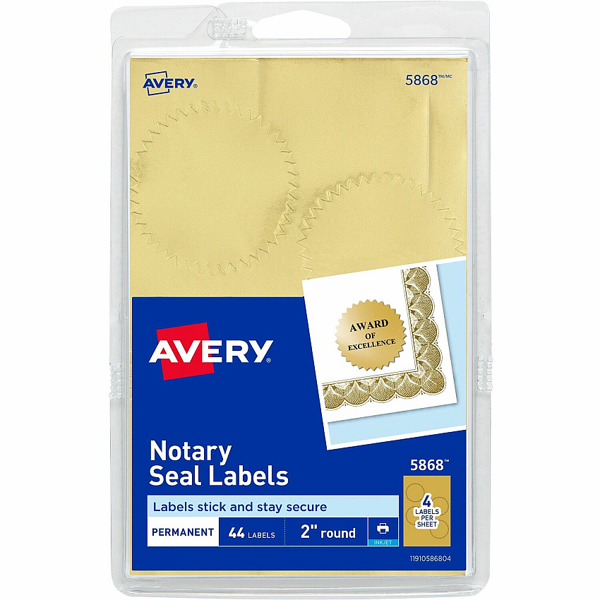 Avery Printable Gold Foil Notarial Seals (AVE05868)