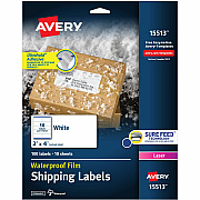 Avery 2" x 4" Labels, Ultrahold, 100 Labels (15513)