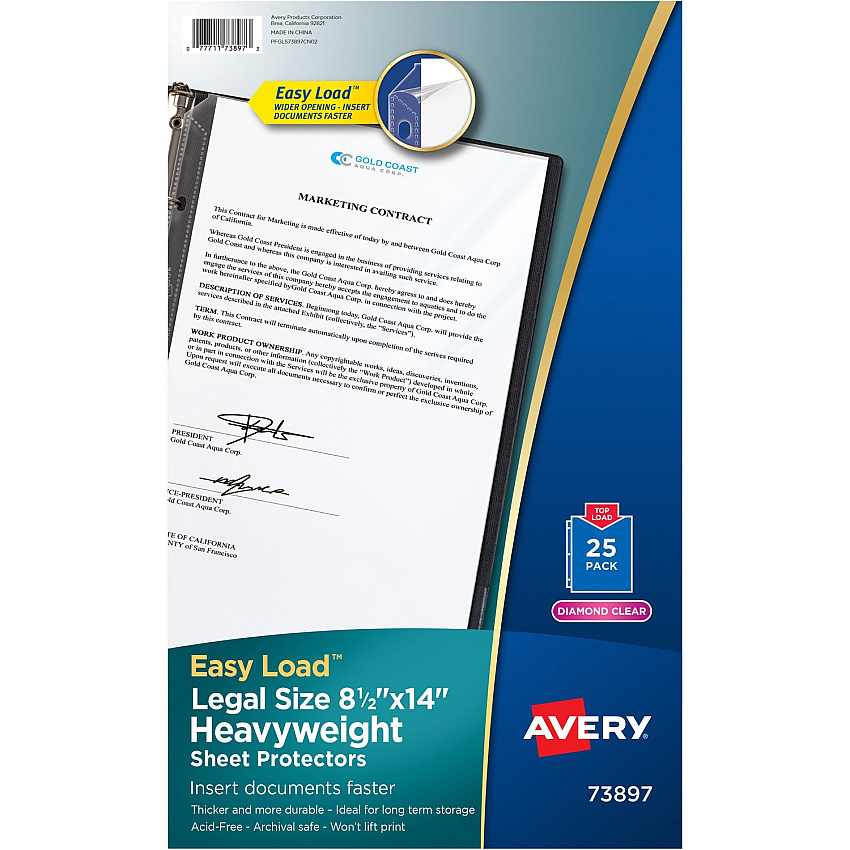 Avery Diamond Clear Sheet Protectors (AVE73897)
