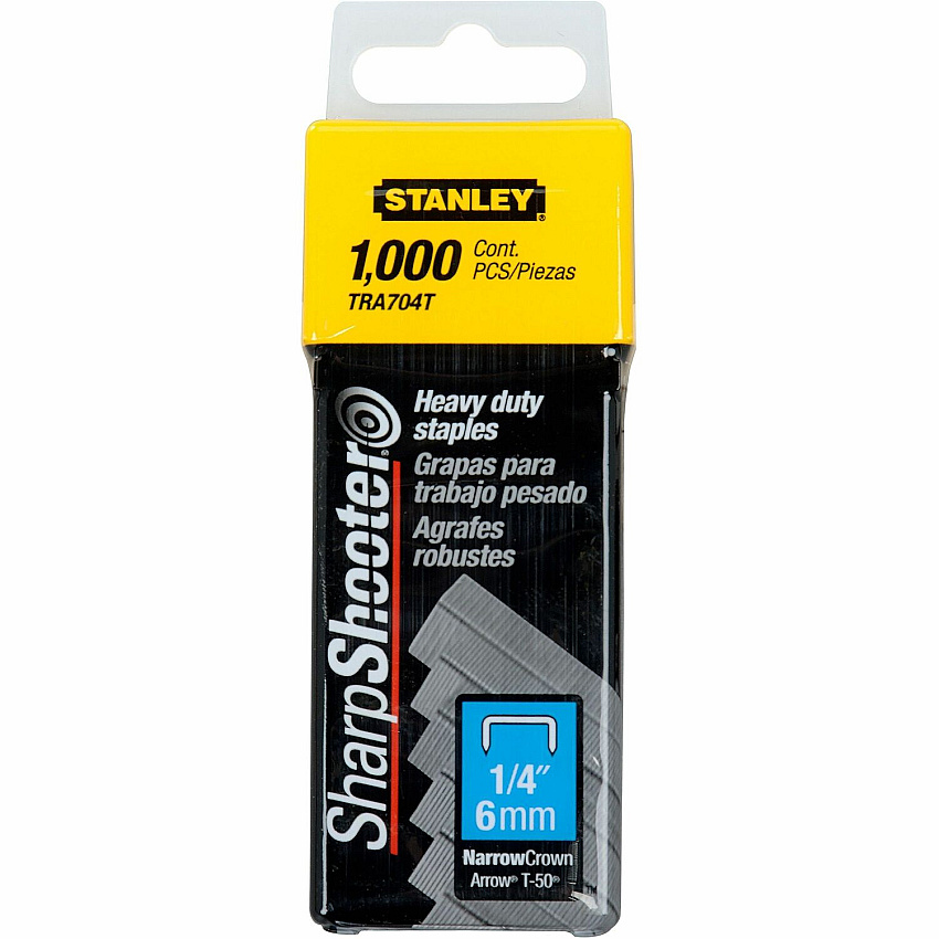 Stanley SharpShooter Heavy-Duty 1/4" Staples (BOSTRA704T)