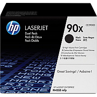HP 90X (HEWCE390XD) Original Laser Toner Cartridge - Dual Pack - Black - 2 / Carton